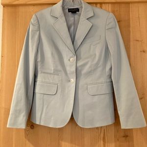 Brooks Brothers fresh light blue cotton blazer in a soft and sheen-light fabric